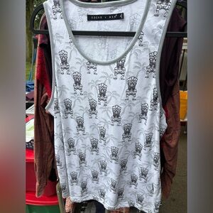 Edgar Ash White and Gray Men's Tank Top